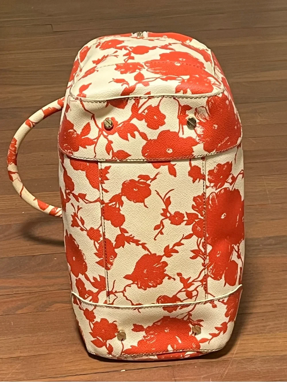 Tory Burch Robinson Floral poppies printed canvas by Dome Satchel bag